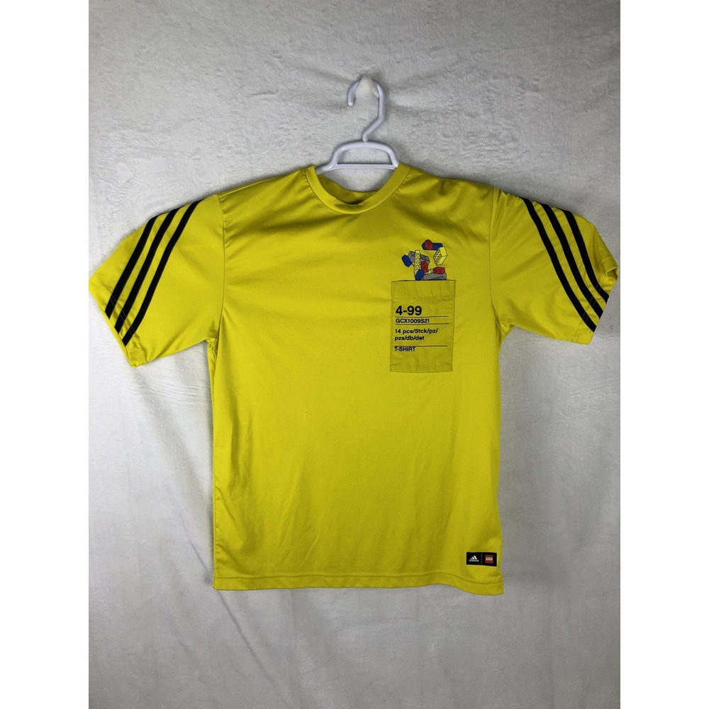 Adidas LEGO Shirt Youth XL Primegreen 3‎ Stripes GCX1009S21 Pocket Graphic Tee